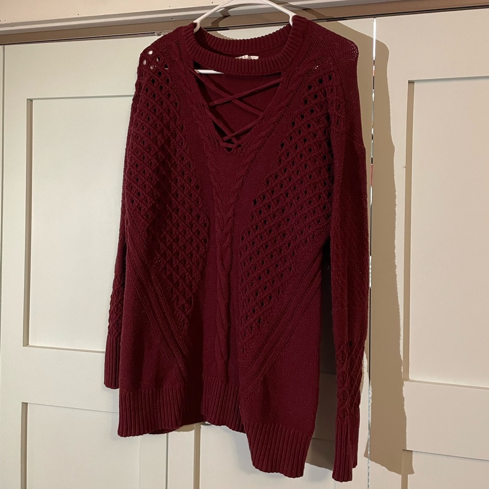 Burgundy Knit Sweater